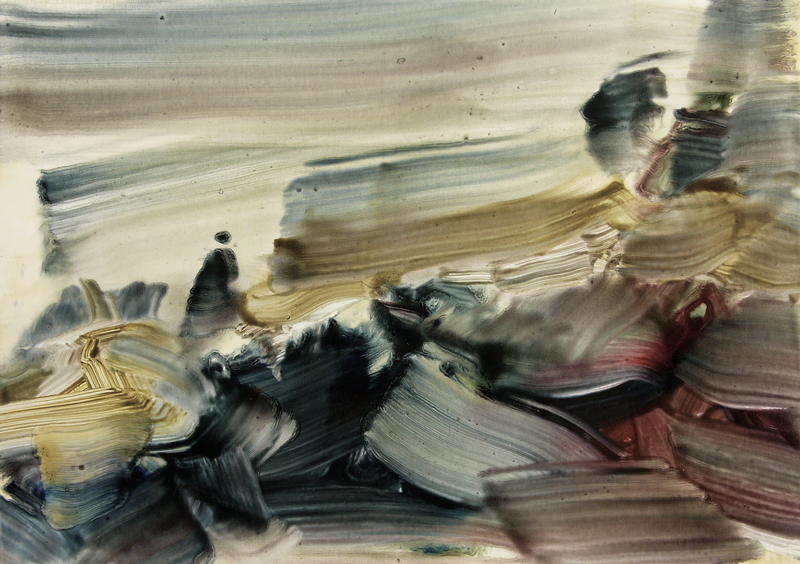 Paysage mental, le dessin sans dessein : Alain Sicard. 7-21-29-7-10-PA. 2010, huile sur papier, 21 x 29 cm.© Galerie Bernard Jordan, Paris 