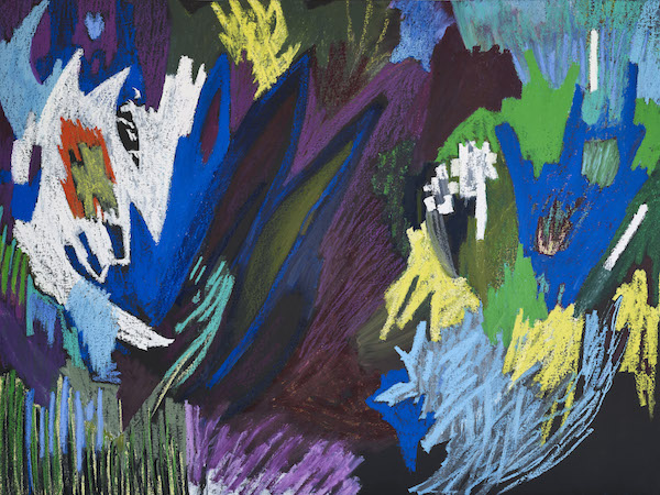Julie Bessard. La peinture en éclats : Julie Bessard. Sans titre. 2019, pastel à l'huile et huile sur toile, 150 x 200 cm. © Ph. Jean-Baptiste Barret