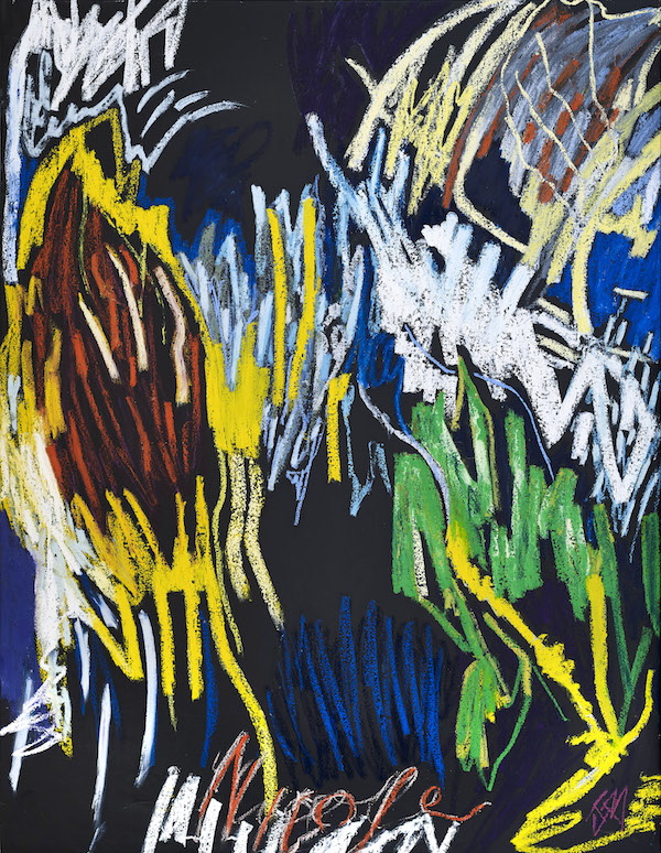 Julie Bessard. La peinture en éclats : Julie Bessard. Sans titre. 2019, pastel à l'huile et huile sur toile, 200 x 150 cm. © Ph. Jean-Baptiste Barret