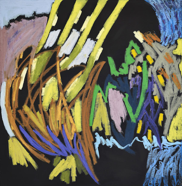 Julie Bessard. La peinture en éclats : Julie Bessard. Sans titre. 2019, pastel à l'huile et huile sur toile, 81 x 81 cm. © Ph. Jean-Baptiste Barret