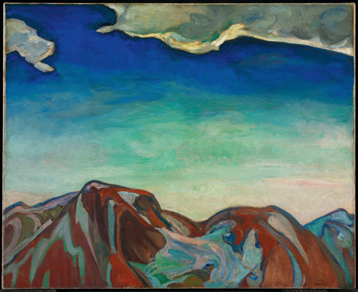 Au-delà des étoiles. Le paysage mystique de Monet à Kandinsky : Frederick Horsman Varley, Le Nuage. La montagne rouge, 1927, Huile sur toile, 87 x 102,2 cm Toronto, Collection Art Gallery of Ontario, bequest of Charles S. Band, Toronto, 1970 