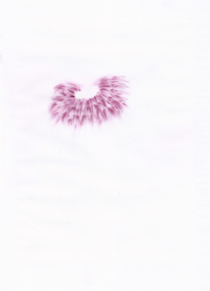 22+1 – Identité de genre : Mâhki Xenakis. Sans titre. 2008, pastel rose sur papier calque, 29,7 x 21 cm. © Galerie Réjane Louin