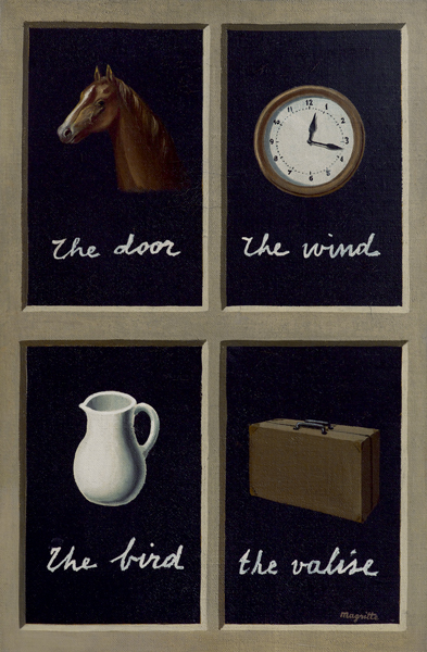 René Magritte. La Trahison des images : René Magritte, La clef des songes, 1935 Huile sur toile, 41 x 27 cm Collection Jasper Johns © Adagp, Paris 2016