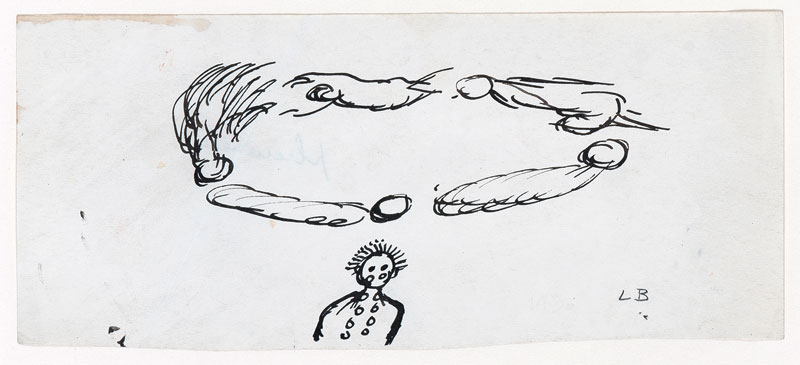Louise Bourgeois - Estampes et dessins. : Louise Bourgeois Sans titre, 1947 Encre sur papier 9 x 21,6 cm © Courtesy Galerie Lelong / Photo Fabrice Gibert