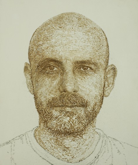 Pluriel. Regards sur l’art contemporain israélien : Gal Weinstein. LOOKING THE SAME (detail from a series). 2011, steel wool rusted with bach flower remedy, wild oat, 100 x 120 cm. © Gal Weinstein Courtesy Gal Weinstein and Keitelman Gallery, Brussels.
